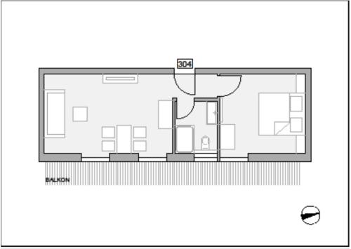a floor plan of a house at Apartmenthotel Oberstdorf in Oberstdorf