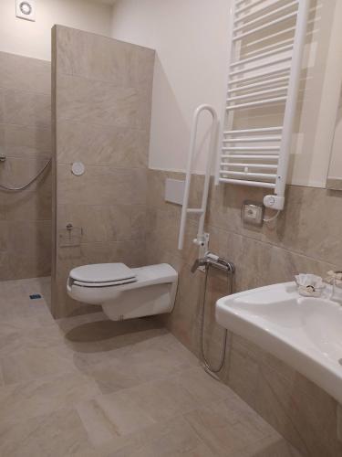 a bathroom with a toilet and a sink at Agriturismo Villa Adimari in Cerreto Guidi