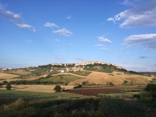 a green hill with houses on top of it at B&B Pozzo Innamorato in Montenero di Bisaccia