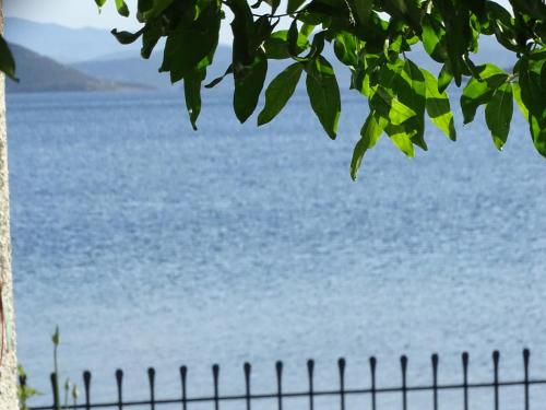 a fence in front of a large body of water at Blue Dreams in Almiropótamos