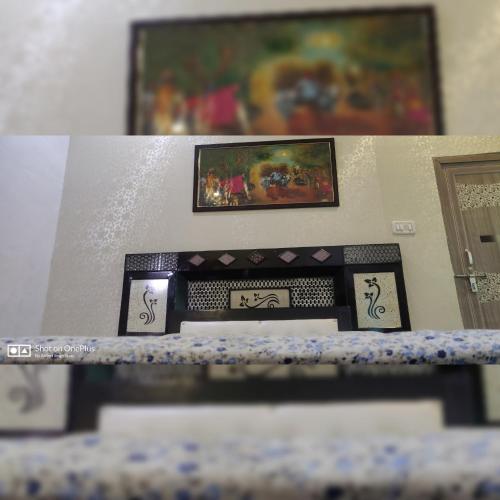 a table with two plates on top of it at Couple Friendly Hotel - Sunset in Orchha