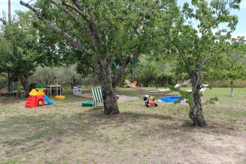 a park with two trees and a playground at Poggio della Stella in Blera