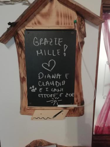 a chalkboard with a sign that says gender rule at La Casina in Stia
