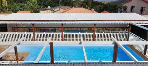 an overhead view of a swimming pool on a house at Domaine De Titine in Bonneville