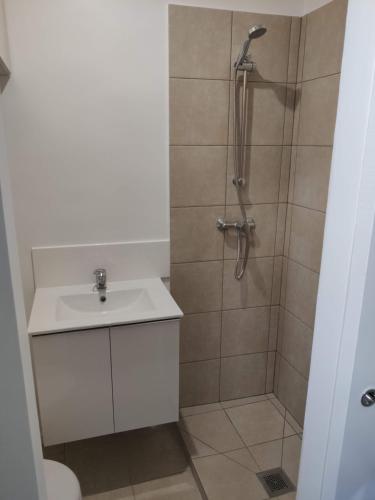 a bathroom with a shower and a sink at Studio - Central Paris in Paris