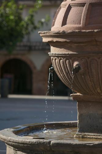 a stone fountain with water coming out of it at Cal Tomaset in Prades