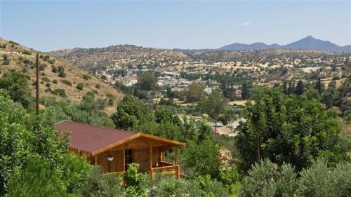 a cabin in the middle of a mountain at Happy Glamping Cy in Ayios Theodhoros