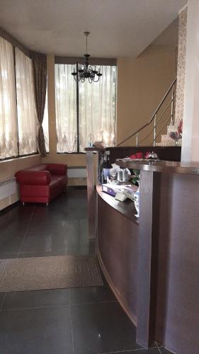 Kuchyň nebo kuchyňský kout v ubytování Art-Hotel
