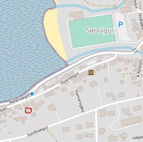 a map showing the location of a resort at Small Paradise in Sørvágur