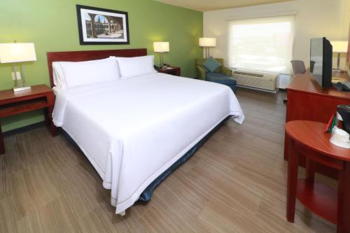 a large white bed in a hotel room at Holiday Inn Express Guadalajara Aeropuerto by IHG in Guadalajara
