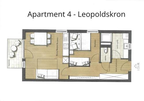 a floor plan of a level house at HOMEBOUND APARTMENTS Salzburg City II - contactless check-in in Salzburg