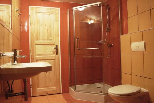 
Koupelna v ubytování Apartmány U Lanovky Harrachov
