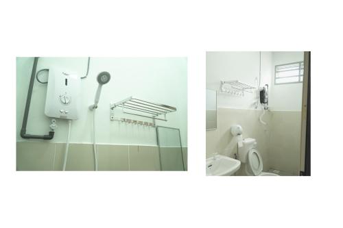 Ванная комната в Cozy, Spacious, Air Cond UMP Gambang Homestay -- The Pigeon Guest House