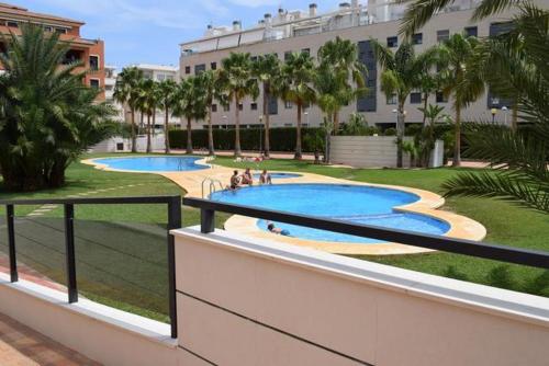 a view of a swimming pool in a building at Jardines de las Marinas Premium in Denia