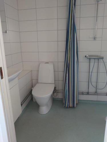 Ett badrum på Vandrarhemmet Tallbacka/Ängelsberg Hostel