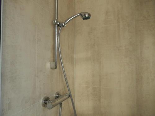a shower with a shower head in a bathroom at Au Pied du Gazon in Saint-Maurice-sur-Moselle