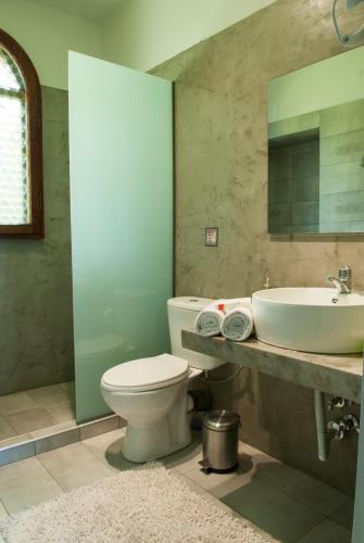 a bathroom with a toilet and a sink at Villa Moskoff Amina in Platamonas