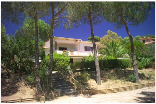 a house on the beach with trees at Appartamenti Tallinucci in Lacona