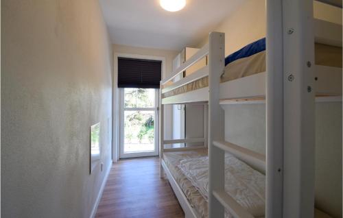 凱特明納的住宿－Awesome Home In Kerteminde With Wifi，客房设有两张双层床和一扇窗户。
