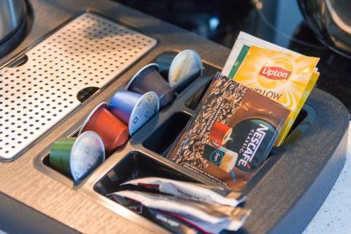 a plastic container filled with different types of items at Leon Villas in Nikiti