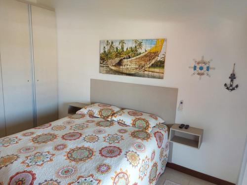 Flat Praia dos Carneiros tesisinde bir odada yatak veya yataklar