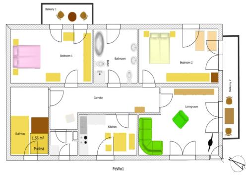 a floor plan of a building at Landhaus-Stockinger in Büchlberg