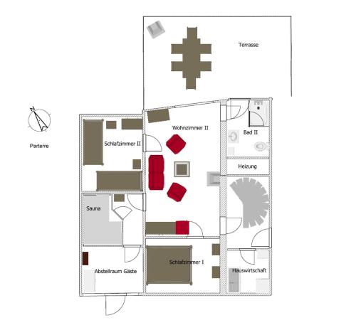 a floor plan of a building at Ferienhaus Noor und Meer in Maasholm