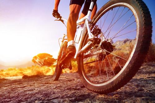 a person riding a bike on a dirt road at Il San Corrado di Noto in Noto