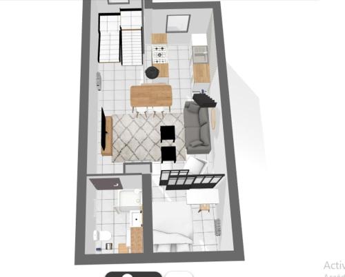 a drawing of a floor plan of a room at Duplex Vauban - Home-one in Dannemarie-sur-Crête