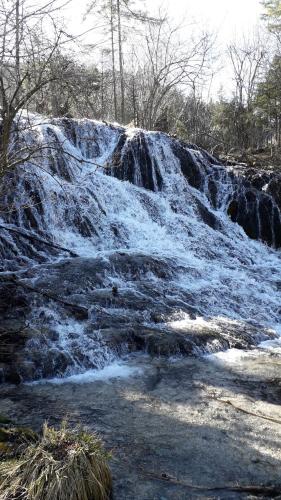 a waterfall with snow on top of it at Pension Kirchsteiger in Hohenberg