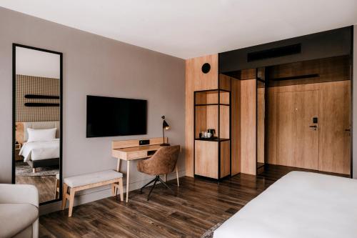 Radisson Hotel Szklarska Porębaにあるベッド