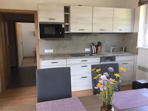 Kuchyň nebo kuchyňský kout v ubytování Apartman U sjezdovky