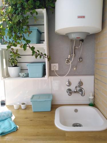 a bathroom with a sink and a plant at Apartamento Paraiso Beach in Daimuz