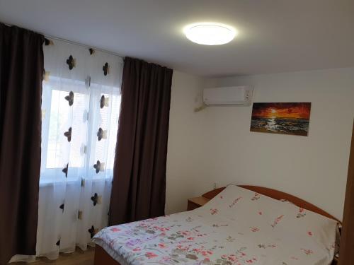 una camera con letto e finestra di Apartament Diana a Jurilovca