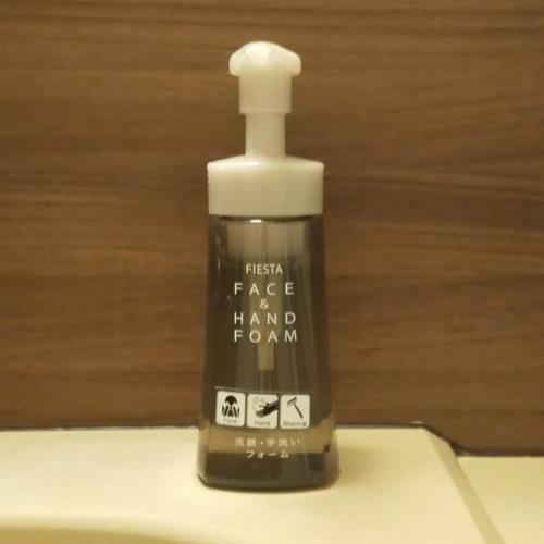 a plastic bottle of trash free hand foam at Hotel Route-Inn Kawaguchiko in Fujikawaguchiko