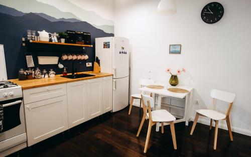 Kuchyň nebo kuchyňský kout v ubytování K2 apartment