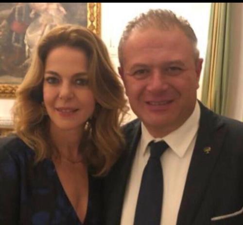 a man and a woman posing for a picture at Boutique Hotel L'Imperatrice in Foiano della Chiana