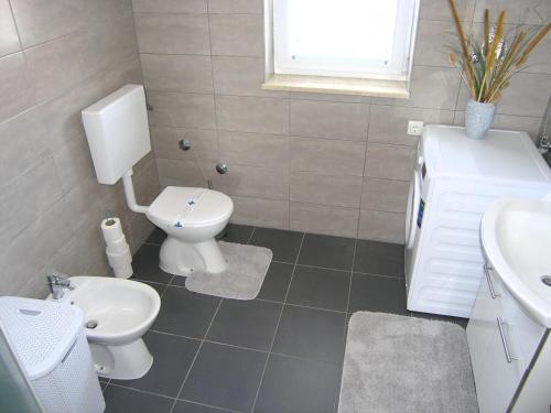 a bathroom with a toilet and a sink at Apartment Goran in Krk