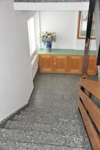 an empty room with a potted plant on a counter at Chalet Speciale - Celerina in Celerina