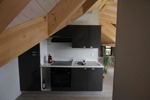 Loft "Home, Sauna & Pool" tesisinde mutfak veya mini mutfak