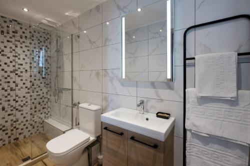 Kúpeľňa v ubytovaní Megali Beach Nikos
