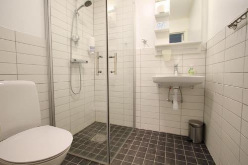 Koupelna v ubytování Hotell Munkeröd