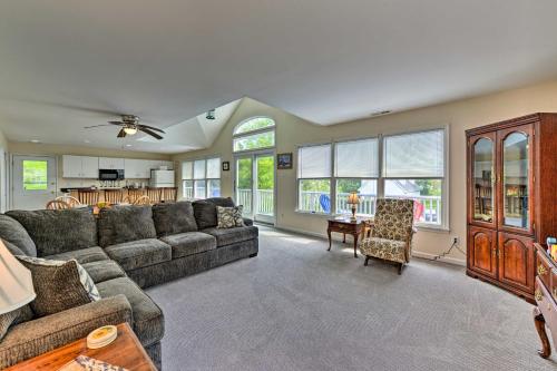 a living room with a couch and a table at Seaside Escape Less Than 1 Mi to Cape May Public Beach in West Cape May