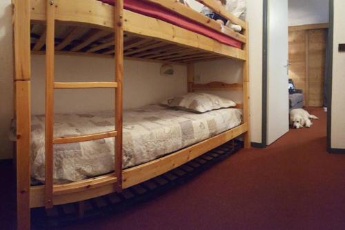 מיטה או מיטות קומותיים בחדר ב-La Rosière Montvalezan,pieds des pistes,résidence le Vanoise