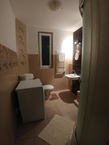 ムロンゴヴォにあるApartament Magistackiのバスルーム(トイレ、洗面台付)
