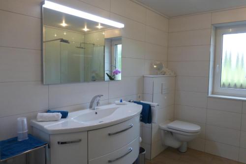 Bilik mandi di Ferienwohnung Katzer