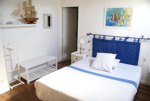 En eller flere senge i et værelse på Chambres d'Hôtes Villa Bellevue