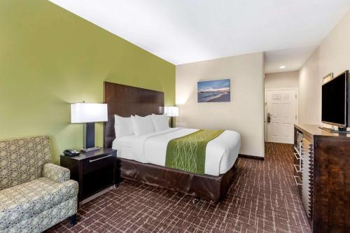a hotel room with a large bed and a couch at Comfort Inn San Diego Old Town in San Diego