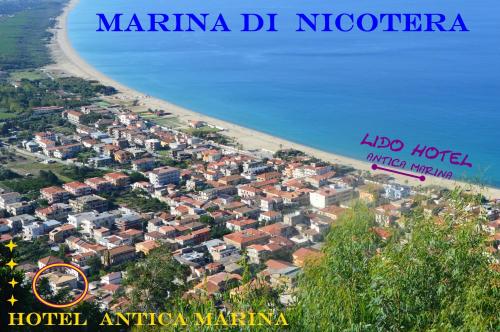 an aerial view of a town next to a beach at Hotel Ristorante Antica Marina in Nicotera Marina