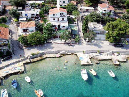 an aerial view of a harbor with boats in the water at Apartment Andriana - SIB225 by Interhome in Grebaštica